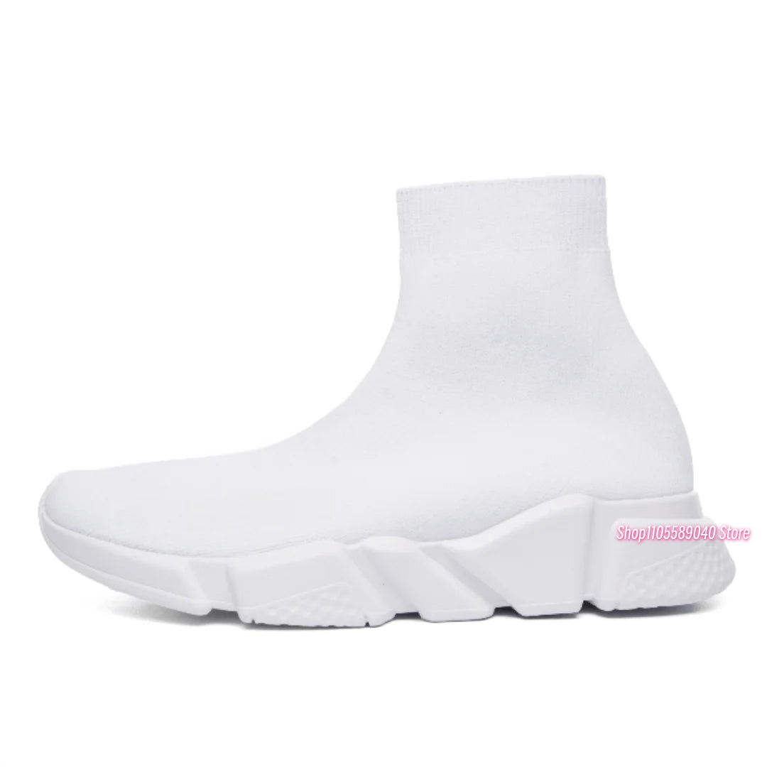 2026 Men's and women's socks, shoes, spring and autumn men's shoes, breathable and comfortable high-top socks, knitted elastic socks, shoes