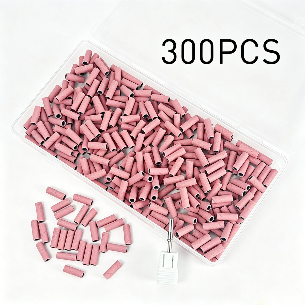 300PCS 3MM Sanding Bands With 1PC Mandrel for Nail Drill #180 #240 Grit Nail Sanding Band Bulk for Salons Manicure