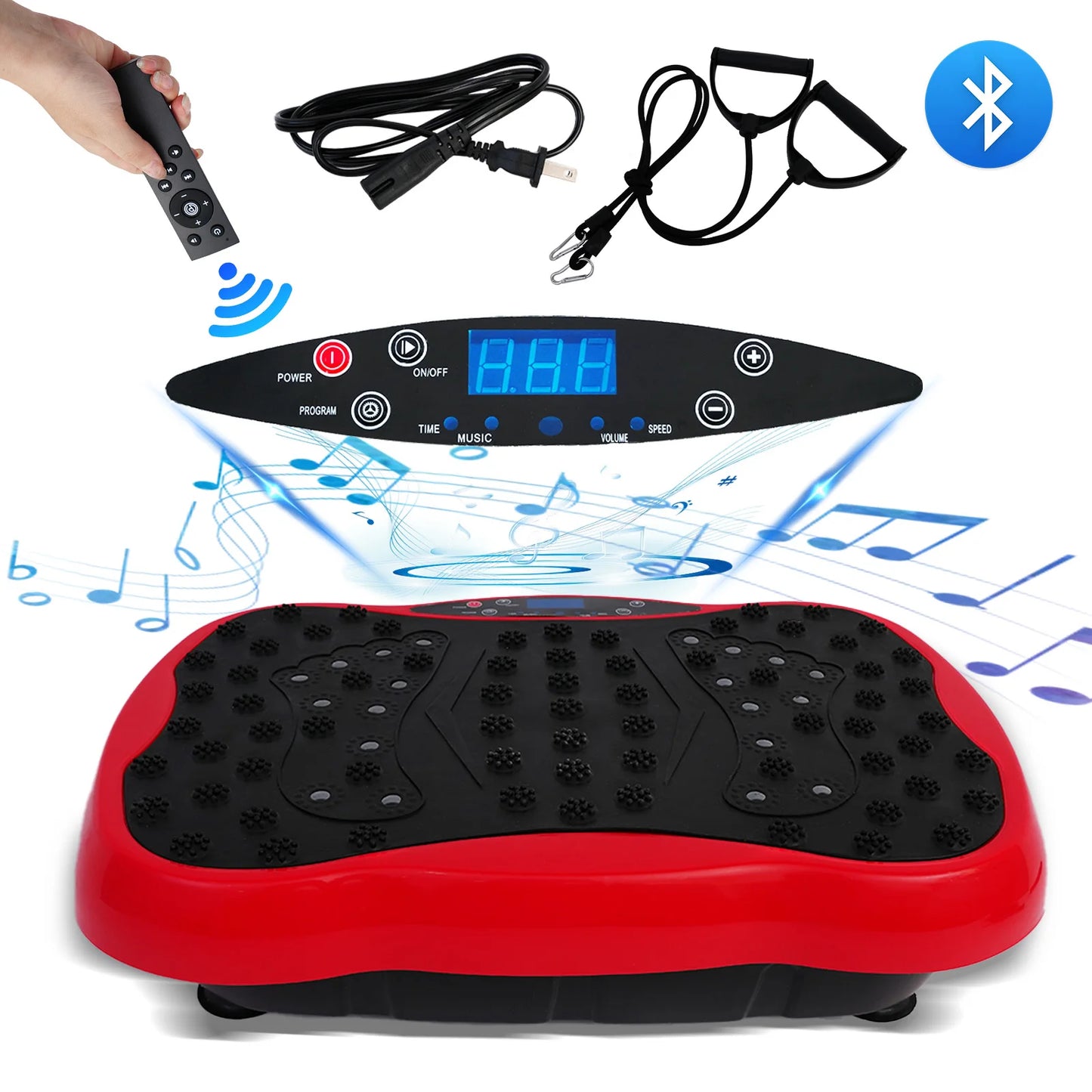 Full-Body Vibration Plate Exercise Machine With Resistance Bands