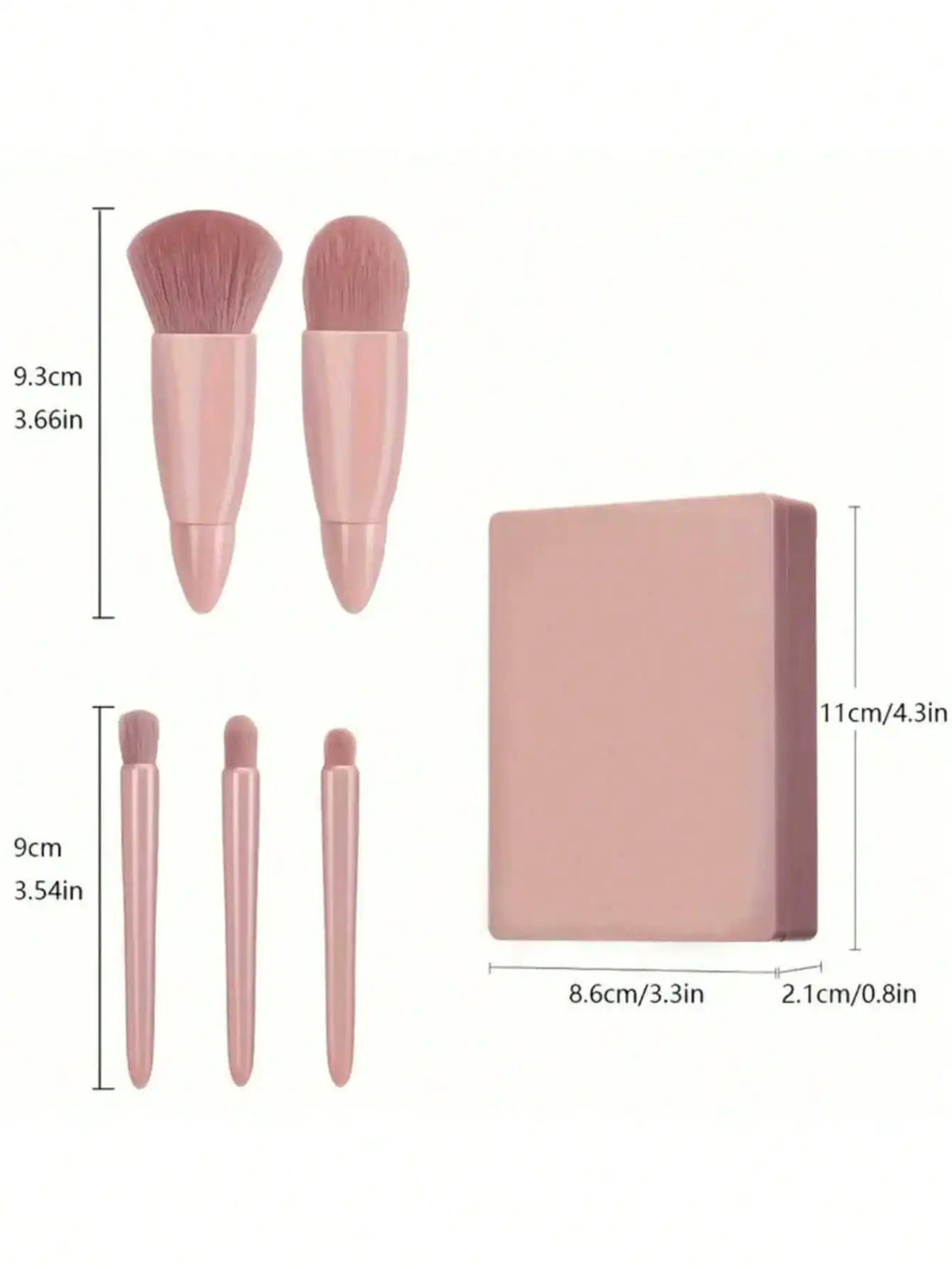 Portable Makeup Brush Set With Cosmetic Mirror Case, Eye Shadow, Foundation, Lip Brush, Concealer Makeup Tools, Gift For Women,Brush Set,Makeup Brush Kit,Make Up Brush Set,Make Up Set Complete,Makeup Brush Set,Complete Makeup