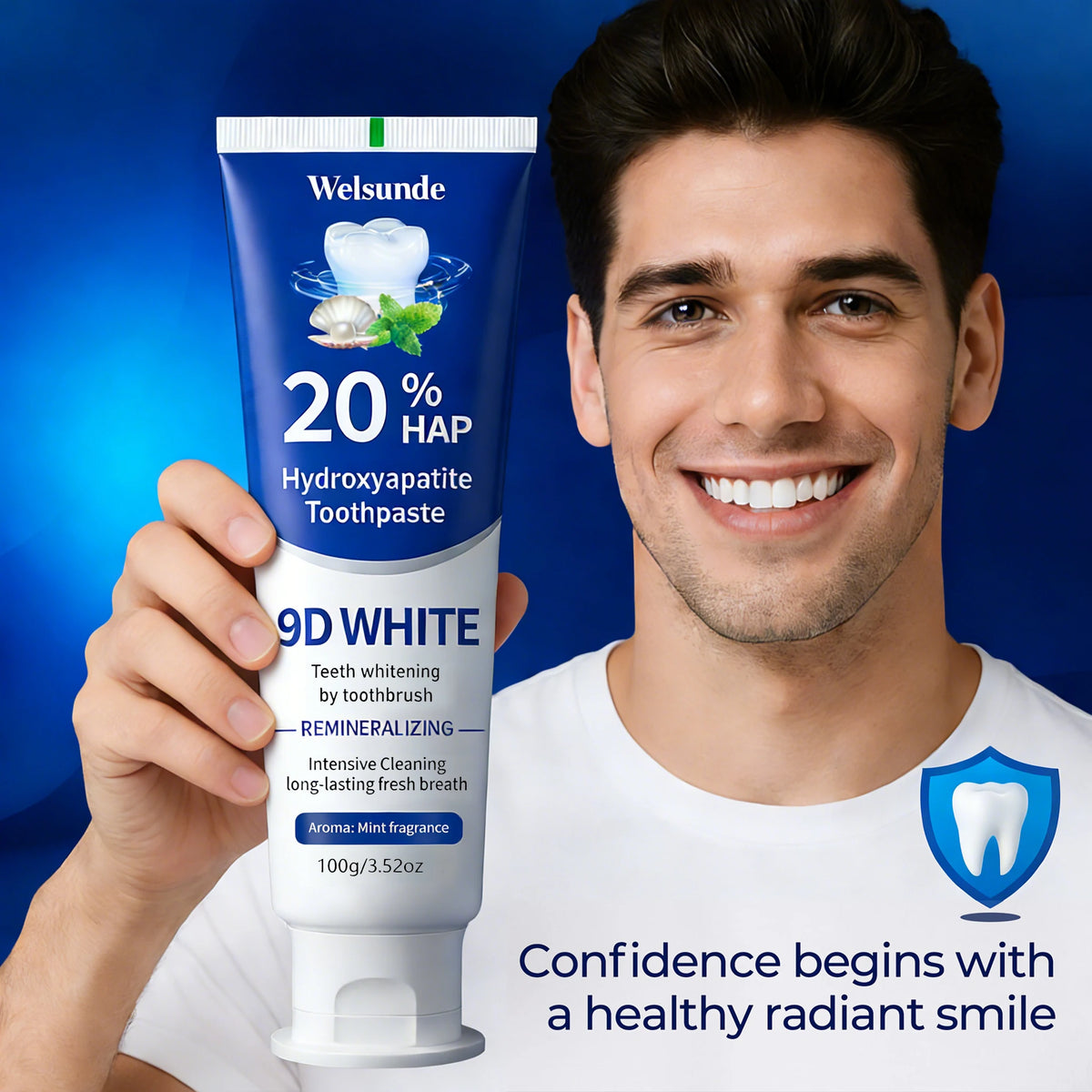 20% Hydroxyapatite Toothpaste, Contains Menthol, Deep Cleaning for Brighter Teeth, Fresh Breath, Basic Oral Care, Suitable for Everyone, An Essential Travel Item, It Is the Ideal Gift for Men and Women During Festivals