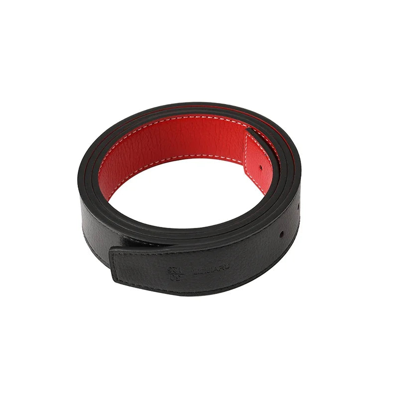 Luxury Brand Belts No Buckle Men High Quality Pin Smooth Buckle Male Straps without Buckle  PU Leather Waistband No Buckle 3.8cm