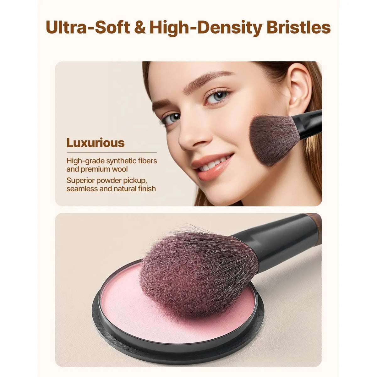 VEVOR Professional Makeup Brush Set with Soft Bristles for Flawless Blending