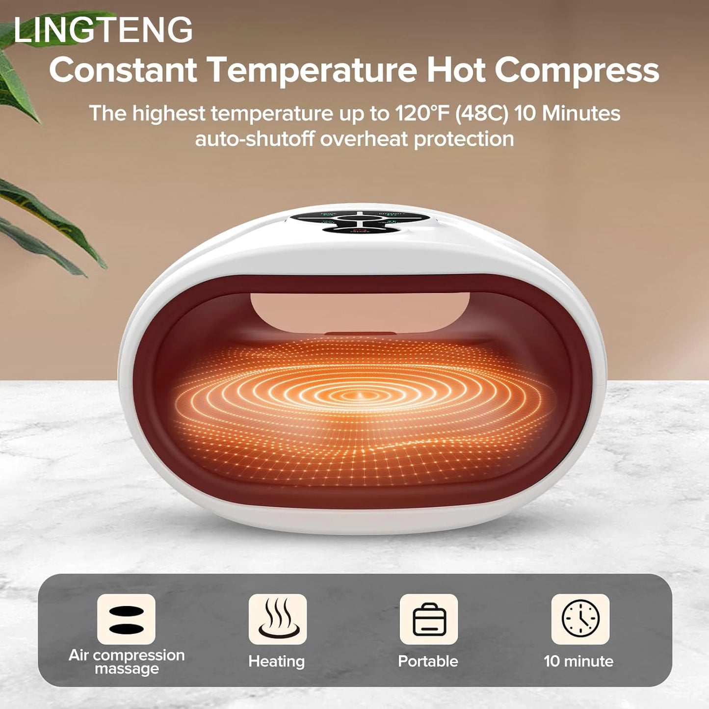 LINGTENG Hand massager, a Mother's Day gift or birthday gift for mom, hand massager with heating and pressure functions, wireless and cord-free hand massager, suitable for arthritis and carpal tunnel syndrome