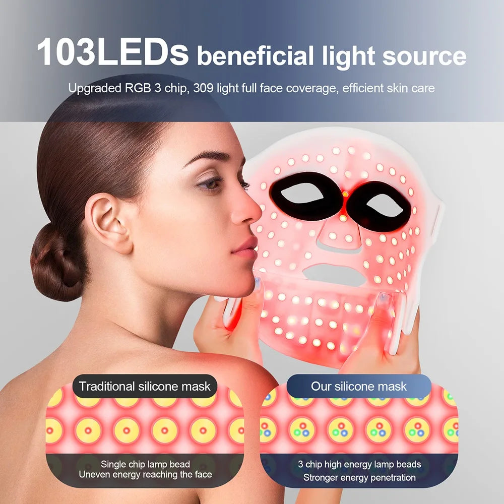 Foreverlily Silicone LED Face And Neck Mask For Skin Rejuvenation
