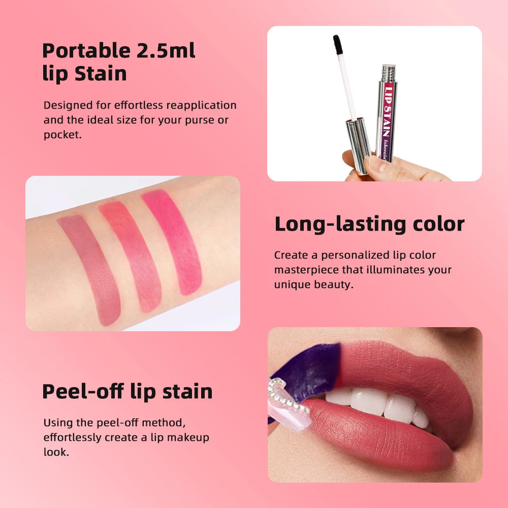 Lakerain Lip Gloss Peel And Stick Set, Long-Lasting Waterproof
