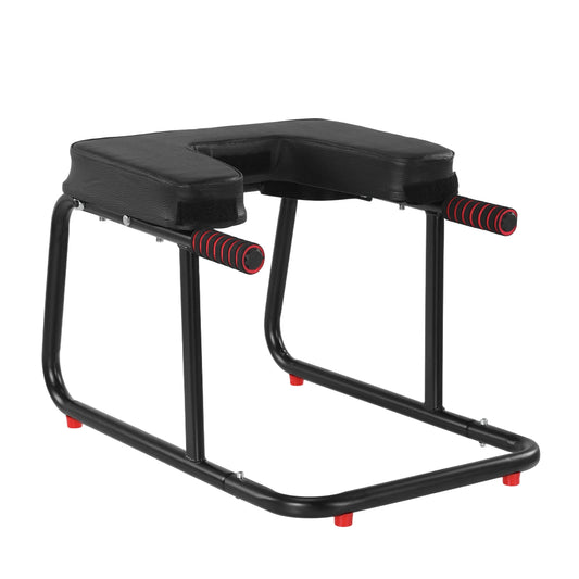 Yoga Headstand Bench with Anti-Slip Mat Yoga Inversion Chair Metal Frame & PU Pads for Back Decompression Strength Training