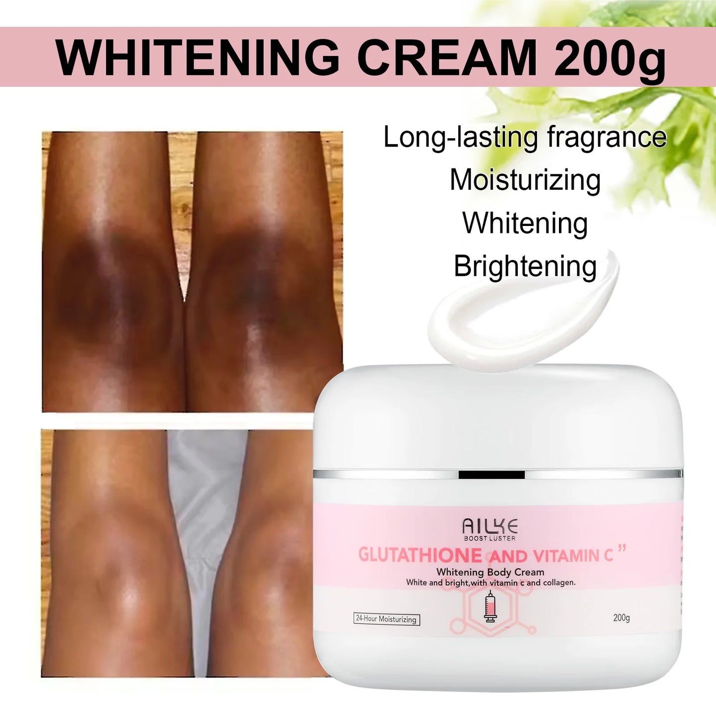 AILKE Brightening Skin Care Set, With Vitamin C, Glutathione, Reduce Spots, Moisturizing, Smooth Soft Skin, Improve Skin Radiant