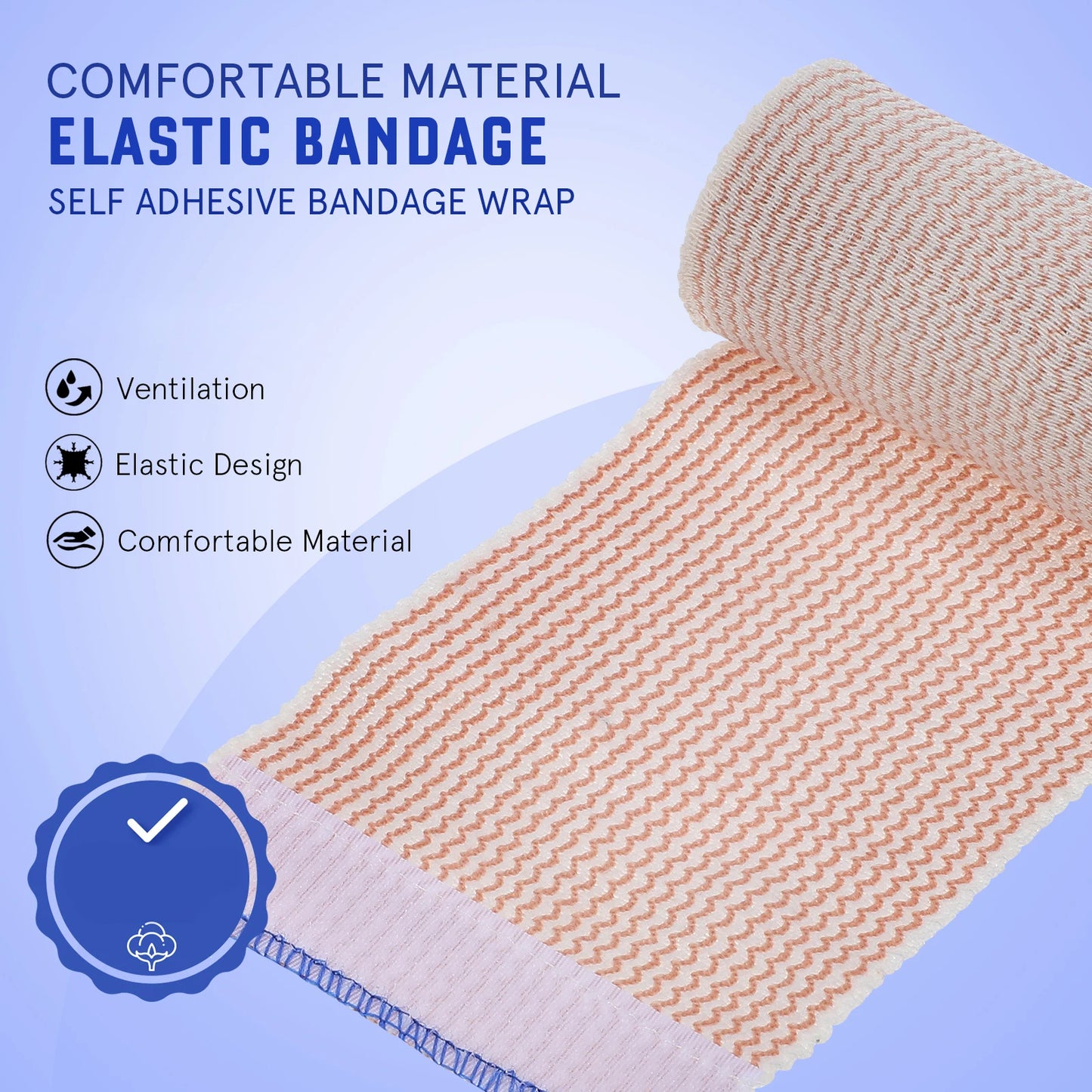 6 Rolls Elastic Bandage Sports Wraps Ace Wrap Stretch Bandage Wrap For Wrist Ankle Knee Legs Shoulder Feet
