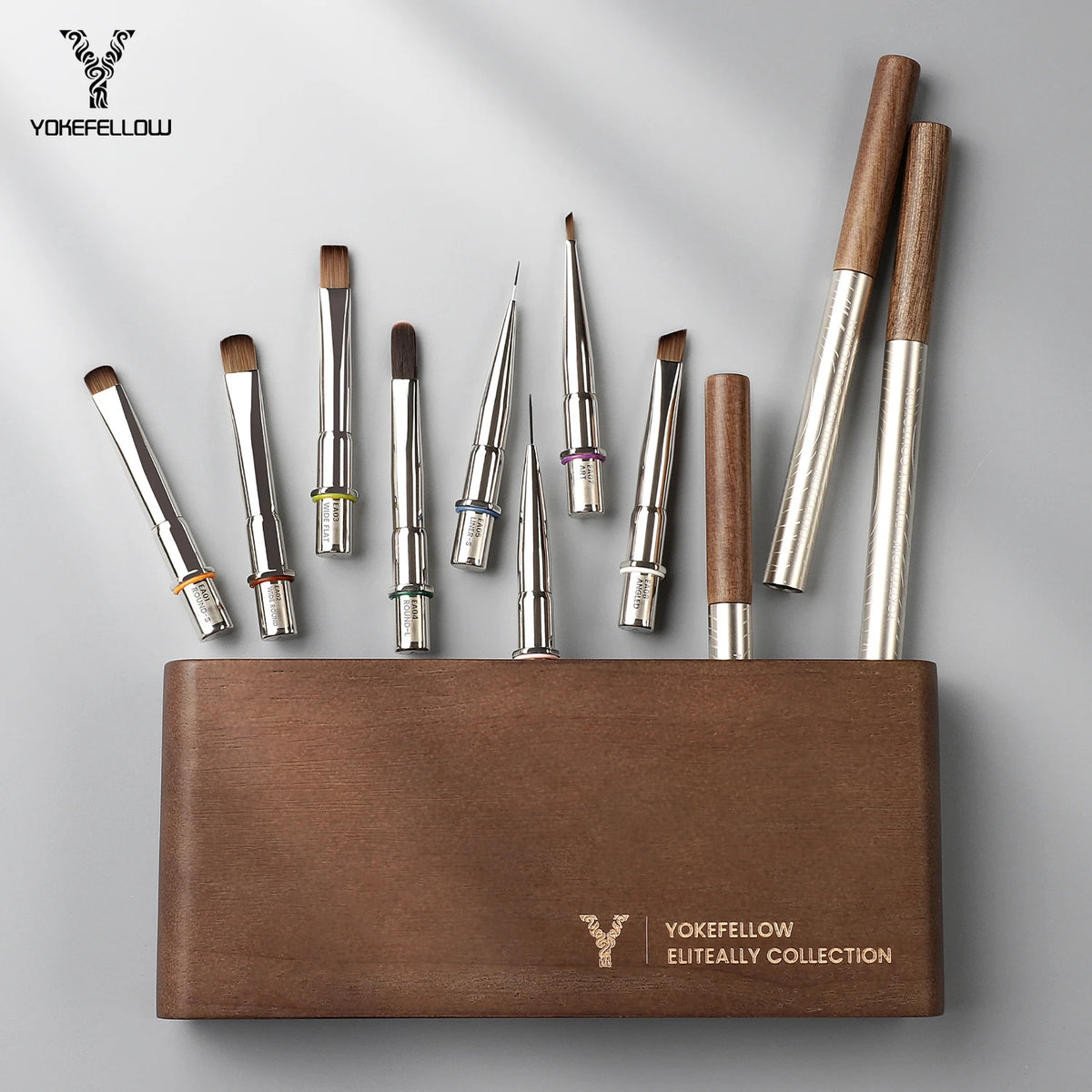 YOKEFELLOW Nail Art Brush Set With Interchangeable Gel Design Heads