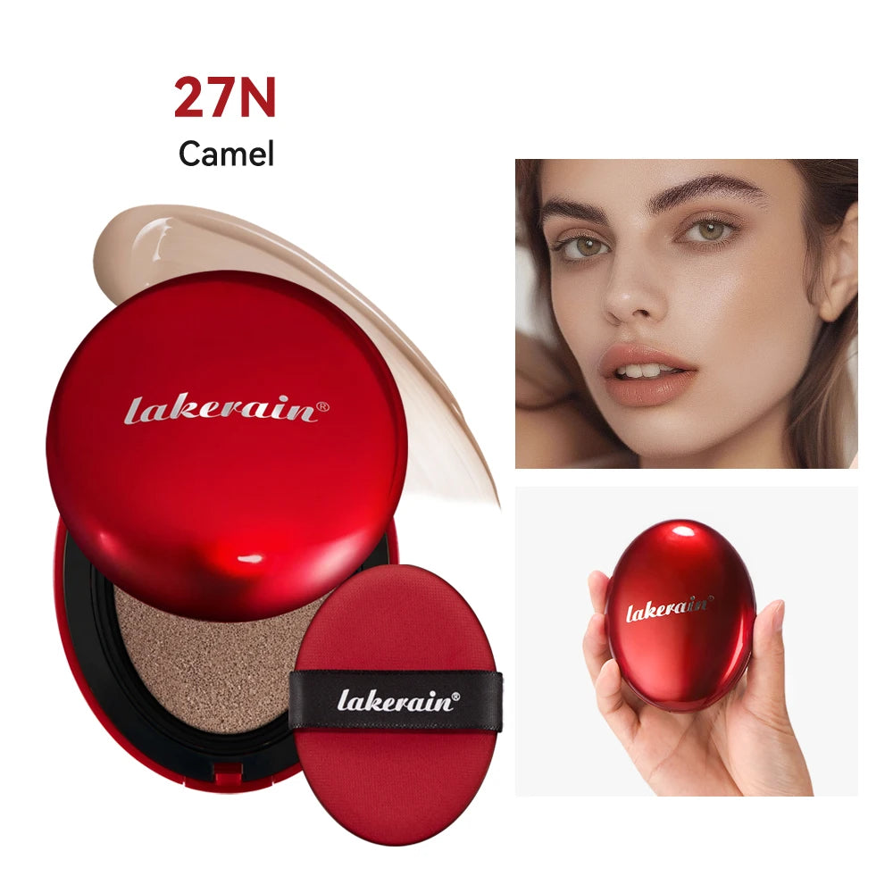 Long-Lasting Waterproof Air Cushion Foundation Sunscreen Lightweight Translucent Full Coverage Quick Daily Facial Makeup Glow