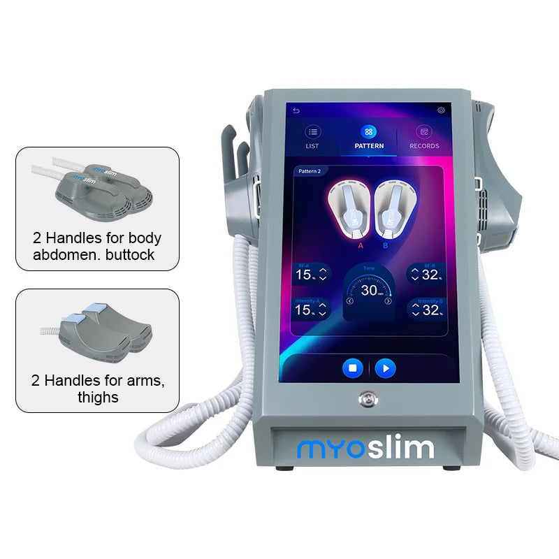 EMS MYOslim Body Sculpt Machine RF Sculpting Electromagnetic stimulate Body Slimming Machines Muscle Build  6500W 4 5 Handles