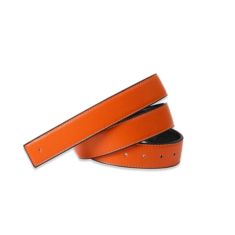 Luxury Brand Belts No Buckle Men High Quality Pin Smooth Buckle Male Straps without Buckle  PU Leather Waistband No Buckle 3.8cm