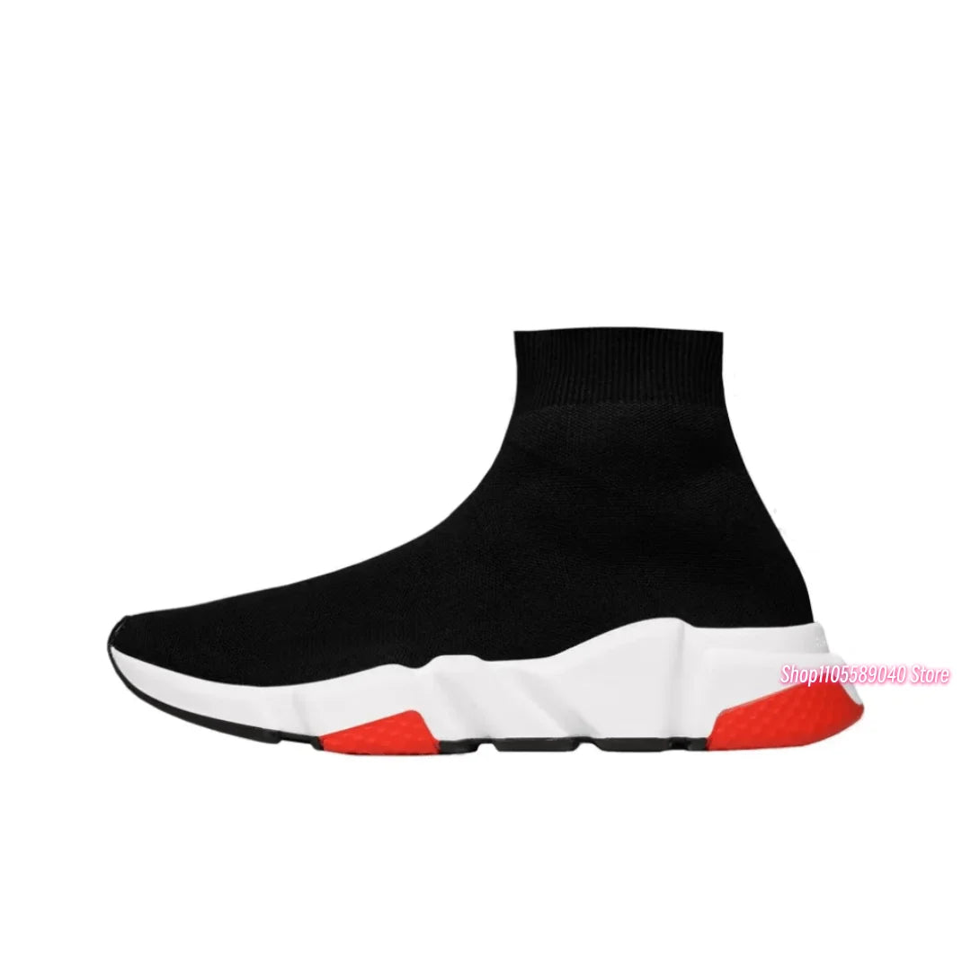 2026 Men's and women's socks, shoes, spring and autumn men's shoes, breathable and comfortable high-top socks, knitted elastic socks, shoes