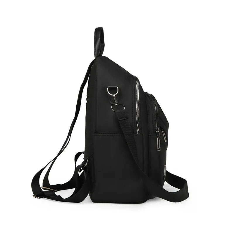 Backpack Large Capacity Multi Pocket Nylon Fabric Adjustable Straps Daily Commute Women Girls Trendy Casual