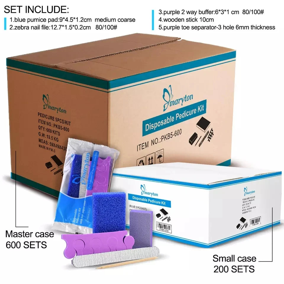 Maryton Disposable Pedicure Set With Nail File And Sanding Tools