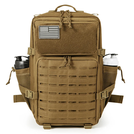 45L Men's Tactical Backpack with Double Cup Holder Hunting Backpack Outdoor Camping Gear Backpack Hiking Survival Backpack