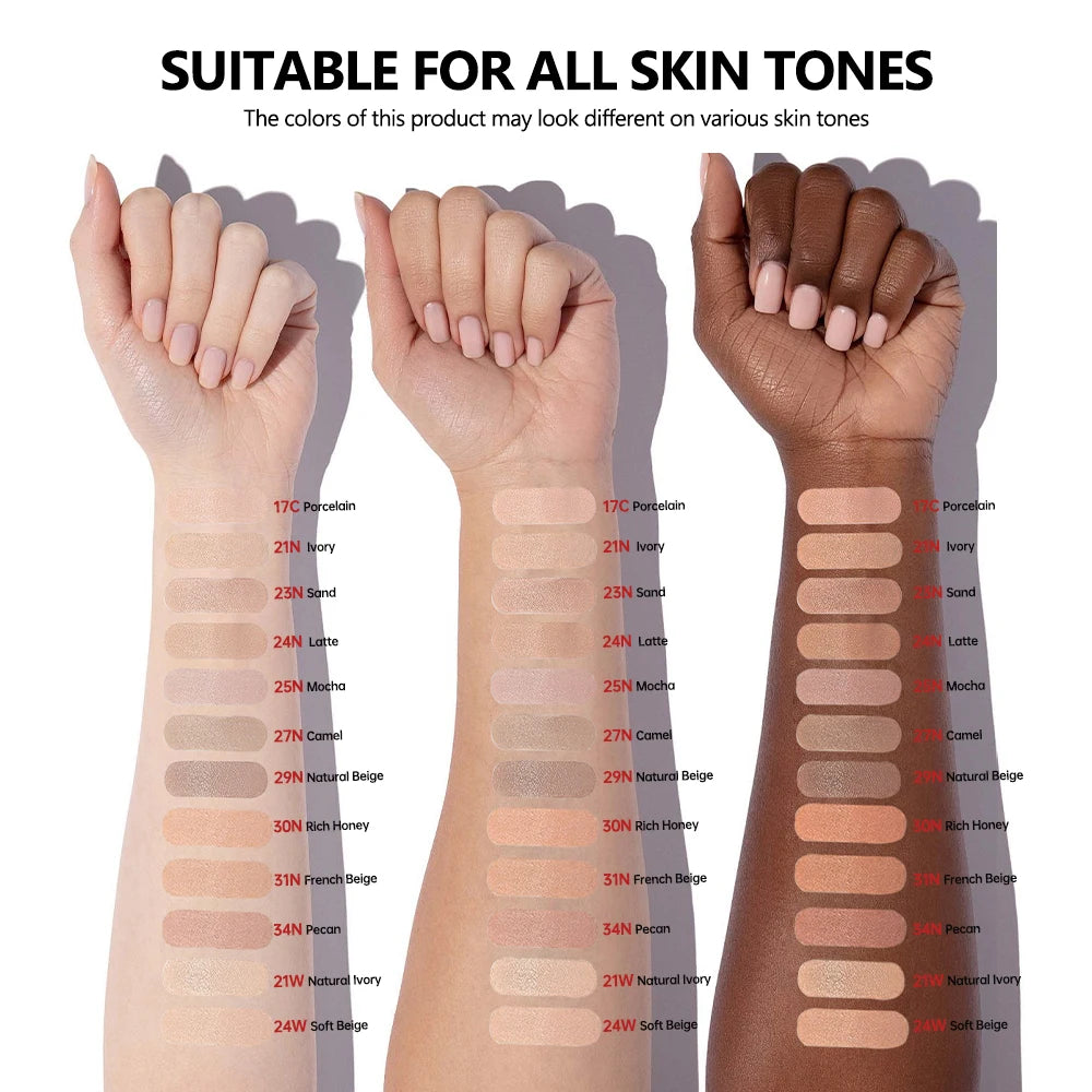Long-Lasting Waterproof Air Cushion Foundation Sunscreen Lightweight Translucent Full Coverage Quick Daily Facial Makeup Glow