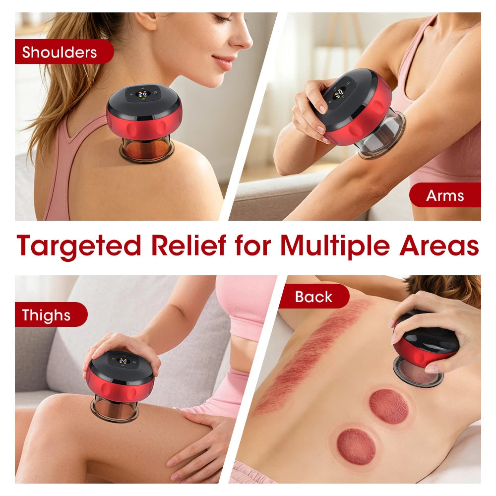 Intelligent Heating Vacuum Cupping Massager With LCD Display And USB Charge