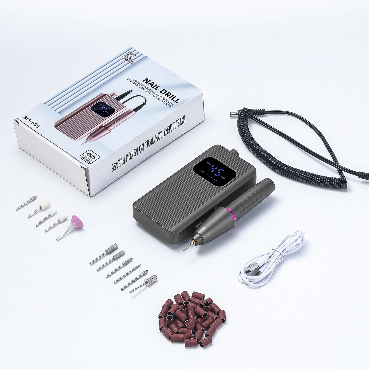 Rechargeable Electric Nail Drill for Gel Removal, Manicure and Pedicure