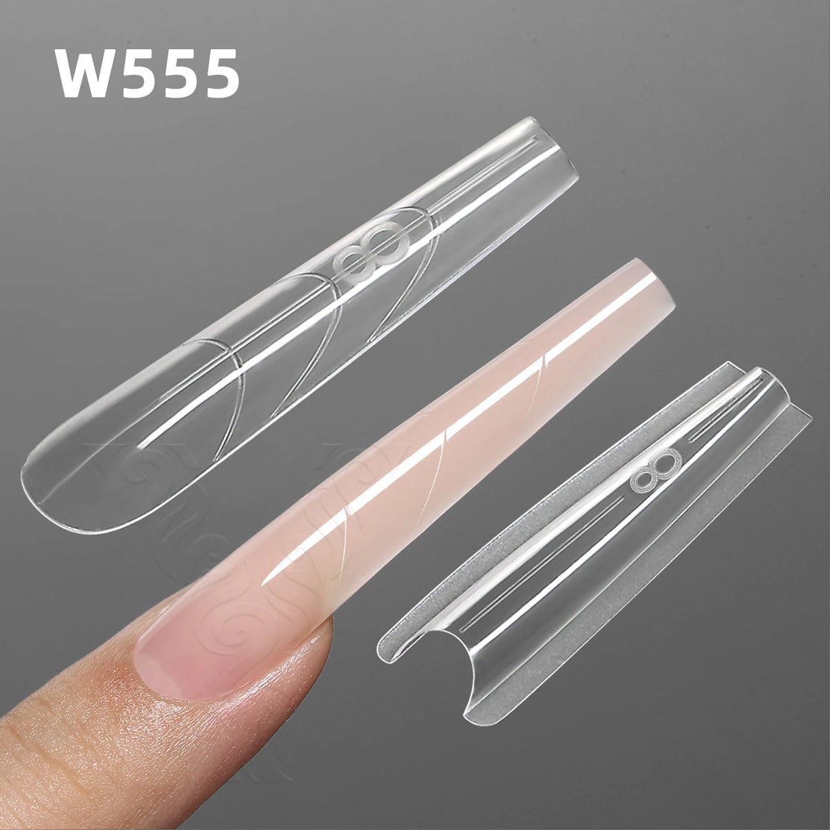 YOKEFELLOW&MR NAIL Sandwich Nail Forms 15size 240pcs Oval Extension Dual Form No Paper Forms Needed For Easy Nail Extensions