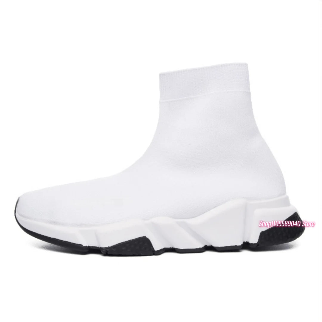2026 Men's and women's socks, shoes, spring and autumn men's shoes, breathable and comfortable high-top socks, knitted elastic socks, shoes