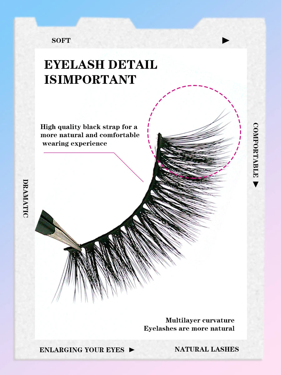 20 pairs of false eyelashes20PC4EYE265  light and soft, repeatedly used, thick and big eyes, easy to wear