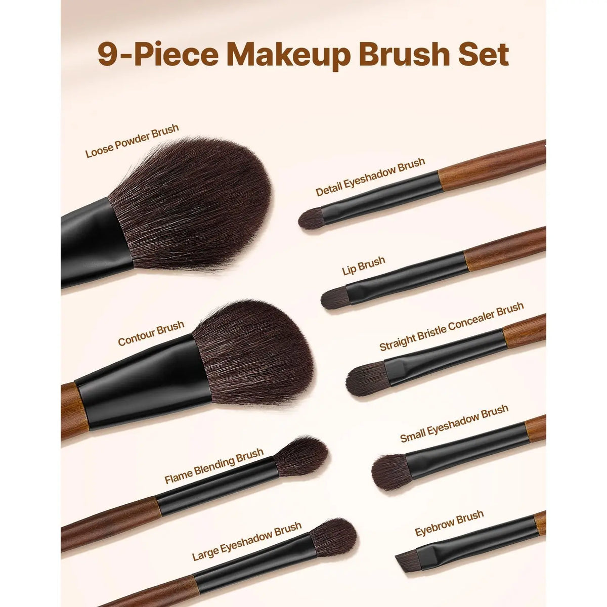 VEVOR Professional Makeup Brush Set with Soft Bristles for Flawless Blending