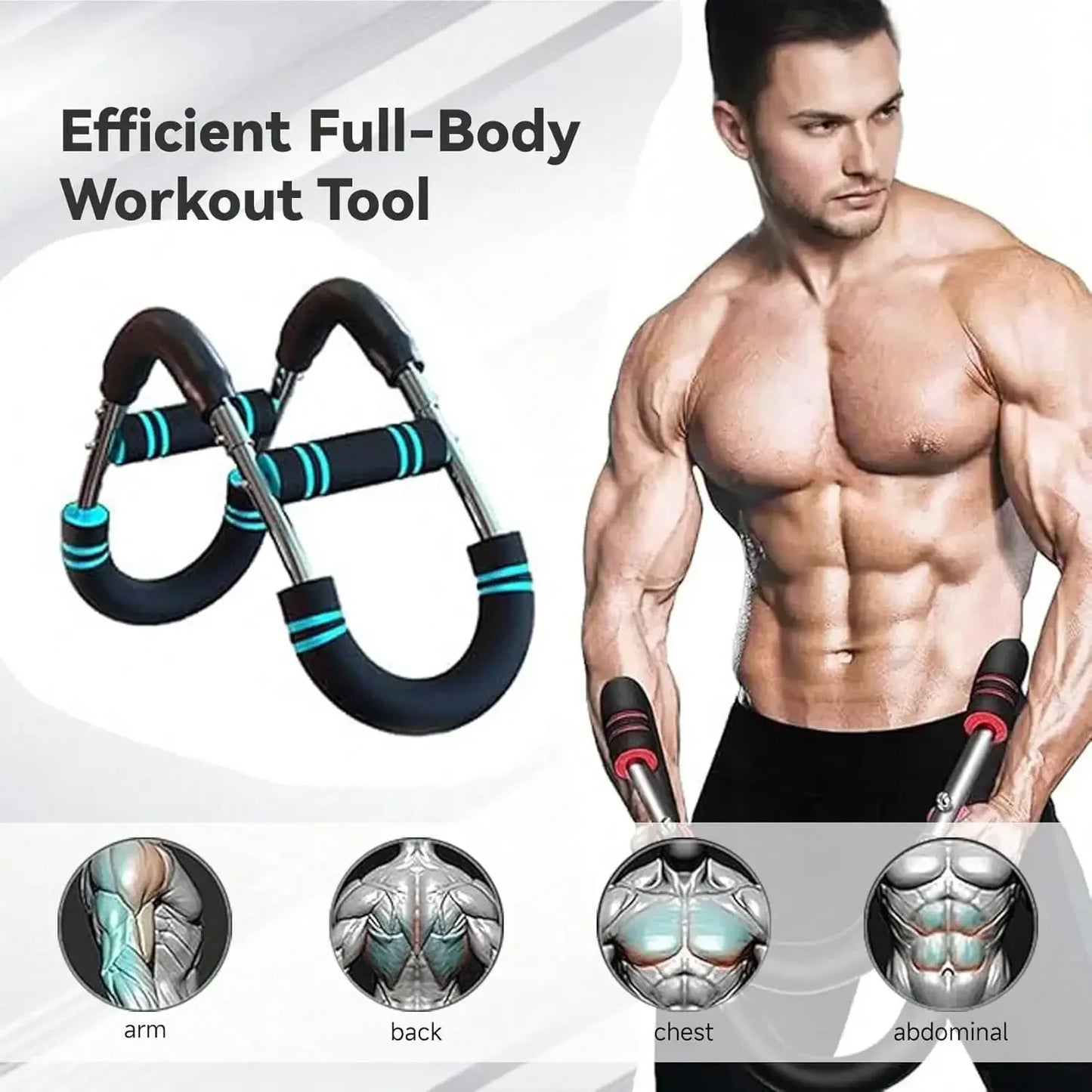 Adjustable Power Twister 60-100lbs, Spring Arm Exerciser for Chest, Forearm, Triceps, Home Fitness Trainer Kit