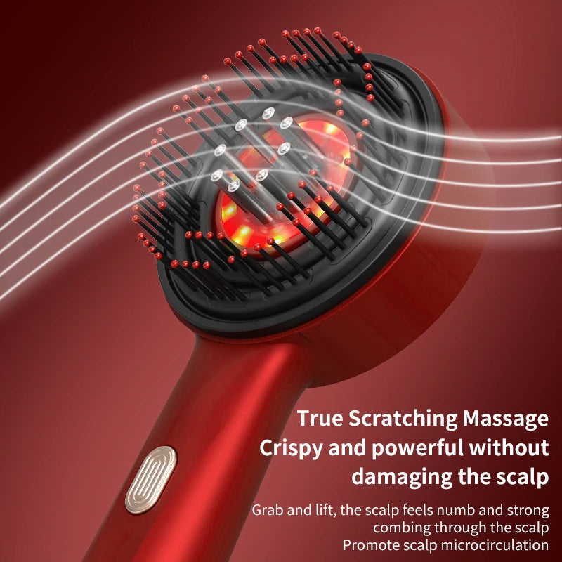 Electric Vibration Massage Comb Red Light Hair Growth Massage Scalp Brush Anti Hair Loss Liquid Oil Applicator Hair Care