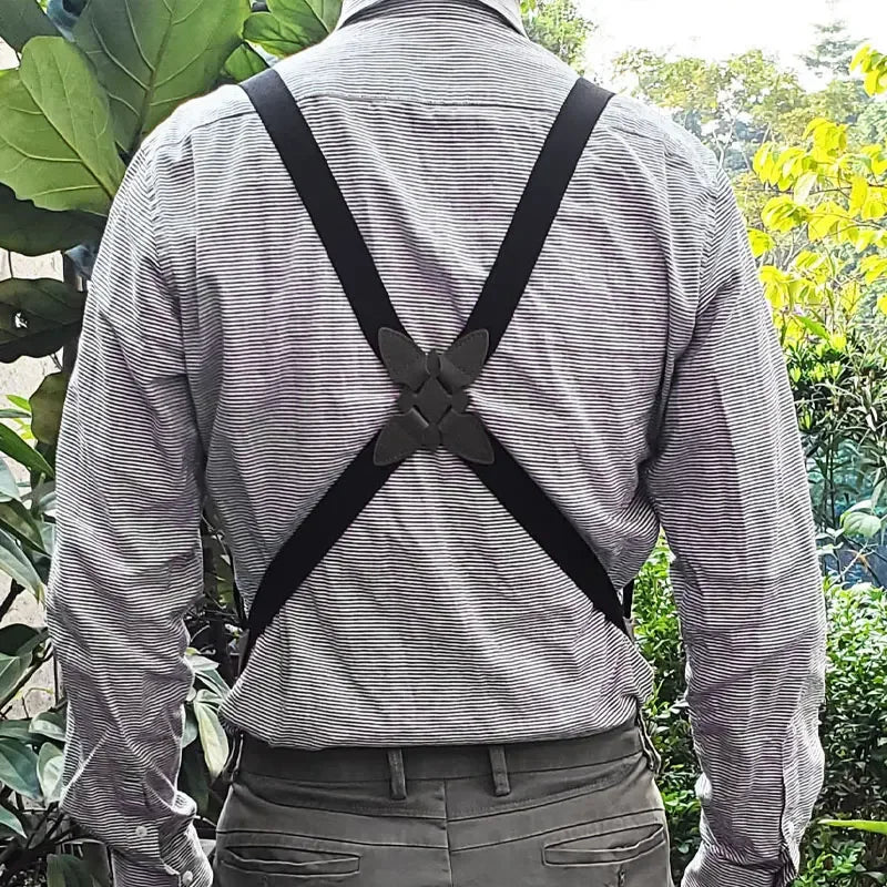 Mens Suspenders Fashion Side Clip Suspenders Durable Adjustable Elastic X Back Style Suspenders
