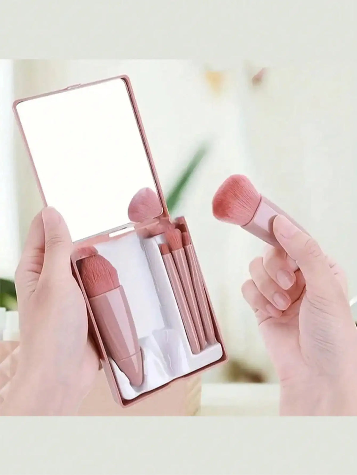 Portable Makeup Brush Set With Cosmetic Mirror Case, Eye Shadow, Foundation, Lip Brush, Concealer Makeup Tools, Gift For Women,Brush Set,Makeup Brush Kit,Make Up Brush Set,Make Up Set Complete,Makeup Brush Set,Complete Makeup