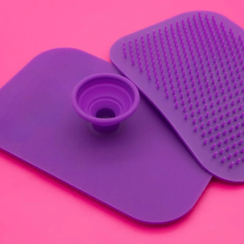 Makeup Brush Scrubby Silicone Cleaning Pad for Gentle Brush Care