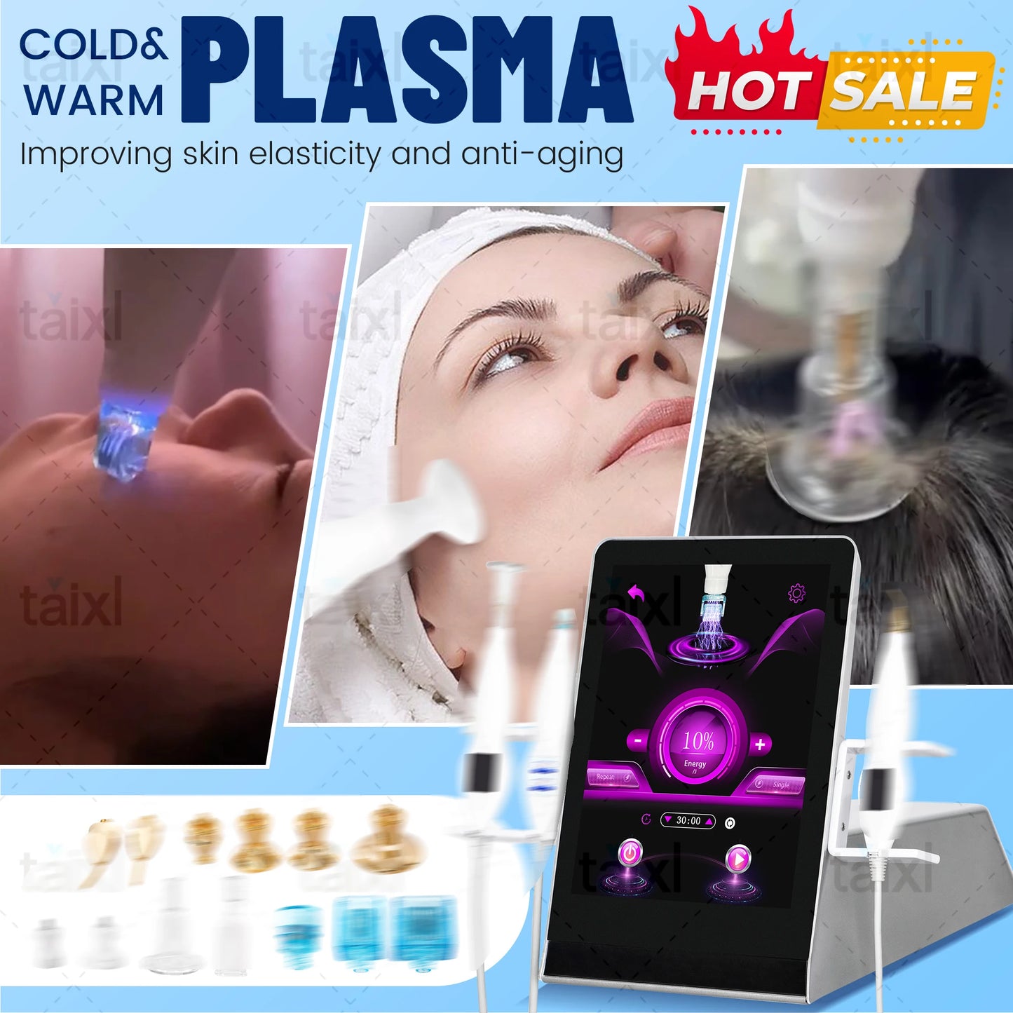 New 8 in 1 Hot And Cold Plasma Beauty Device Mole Removal Plasma Pen Acne Skin Treatment Face Lifting Cold Plasma Beauty Machine