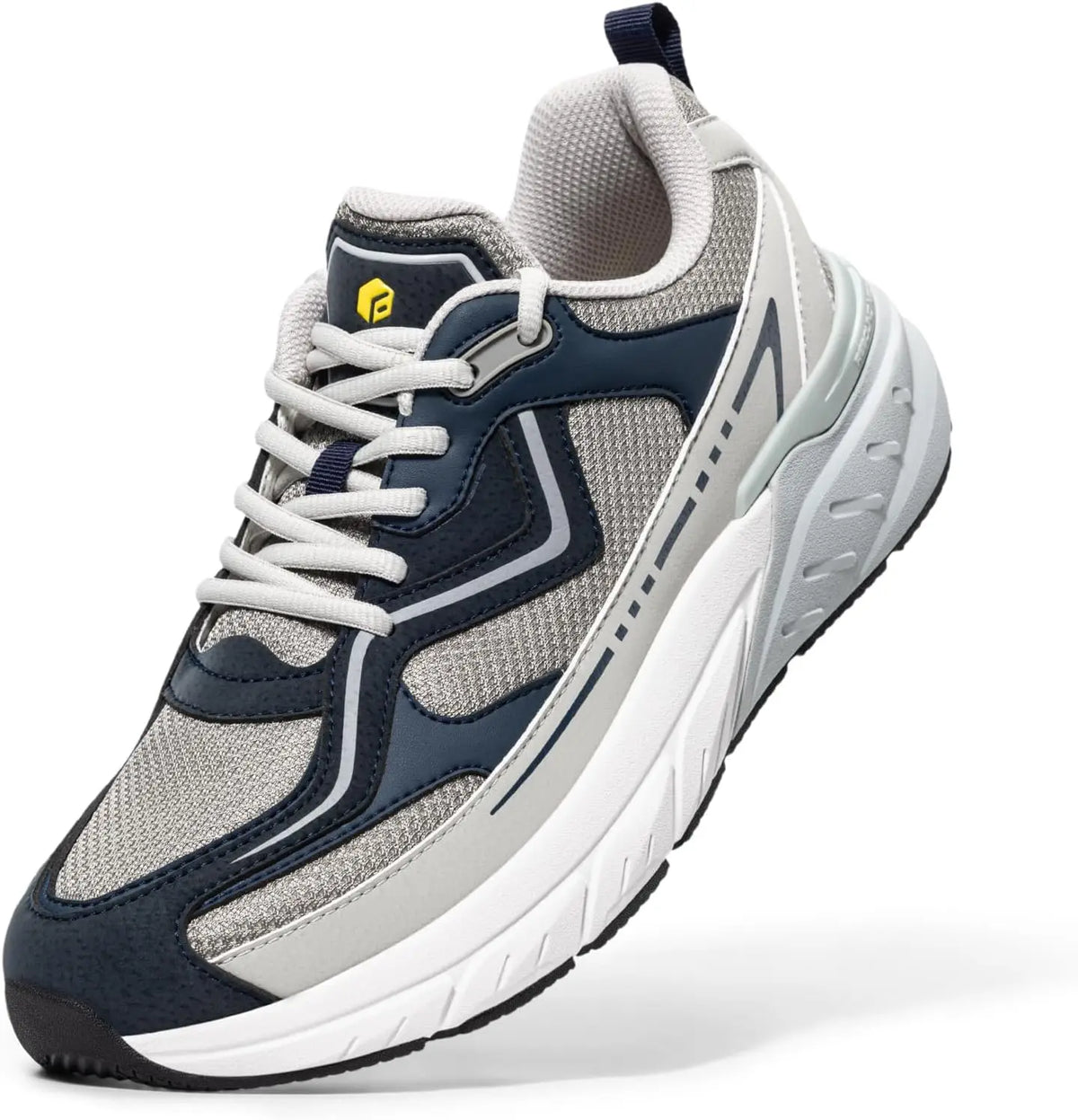 FitVille Men'S Wide Width Walking Sneakers, Stylish Athletic Shoes With Arch Support, Breathable Non-Slip Lightweight Cushioned Footwear For Gym Workout & Flat Feet