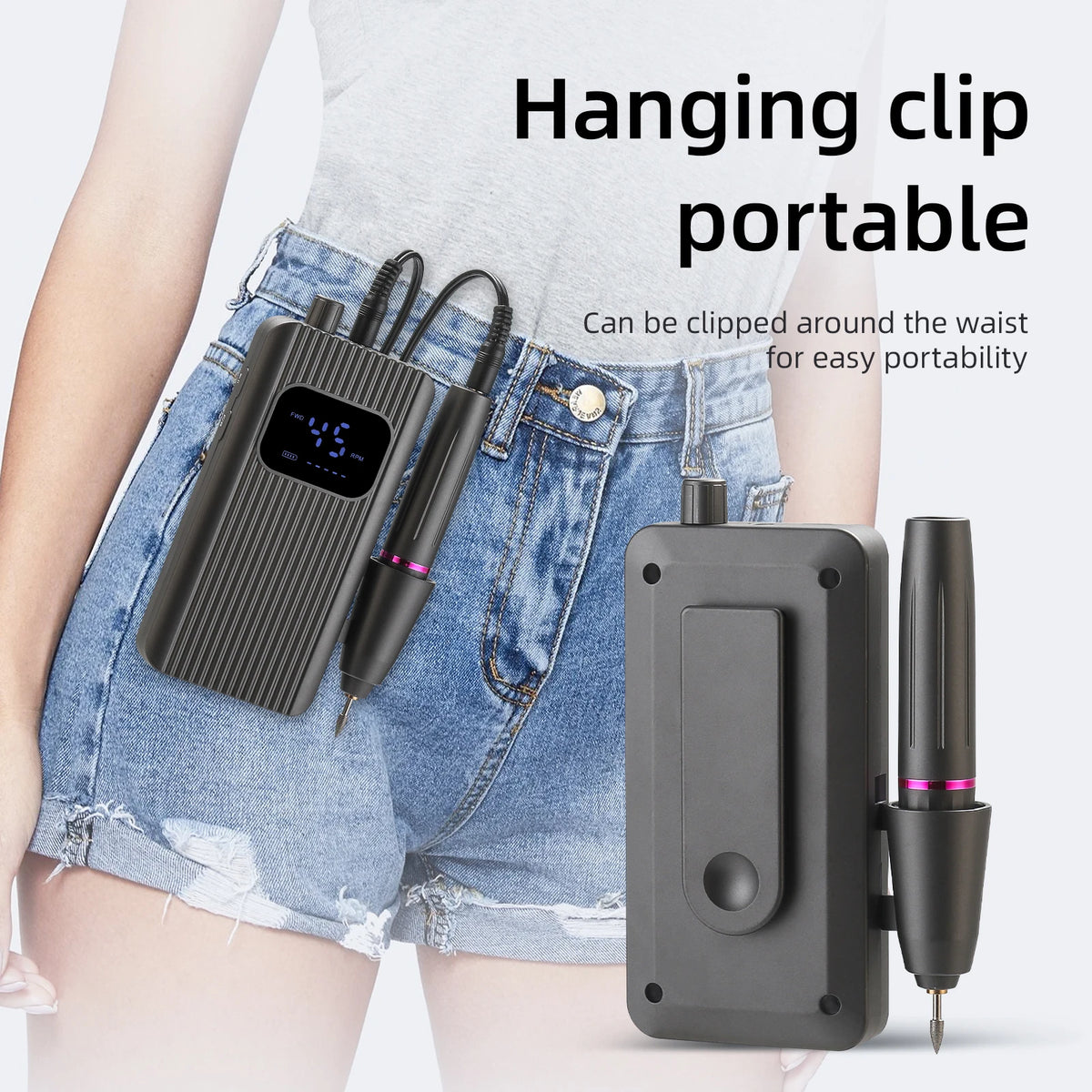 Portable Rechargeable Electric Nail Drill for Manicure and Pedicure Care