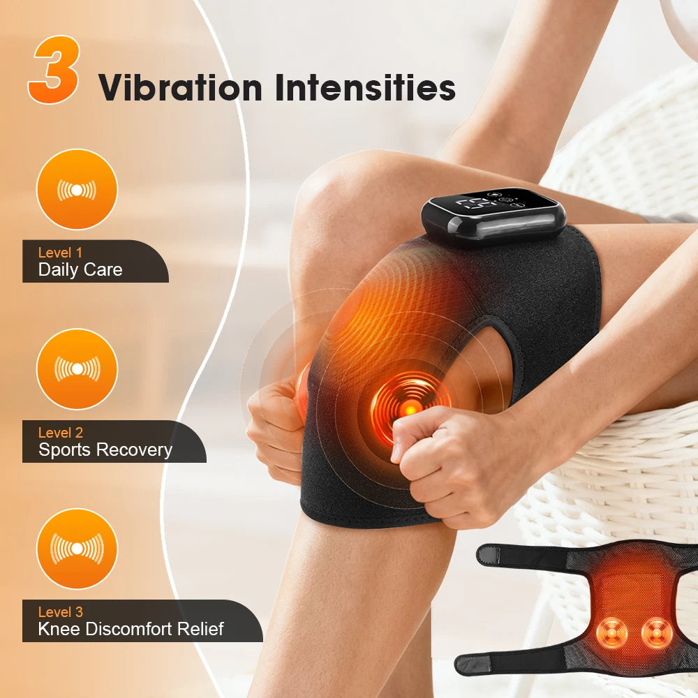 Afdeal Electric Heated Vibration Knee Massage Pad With Hot Compress