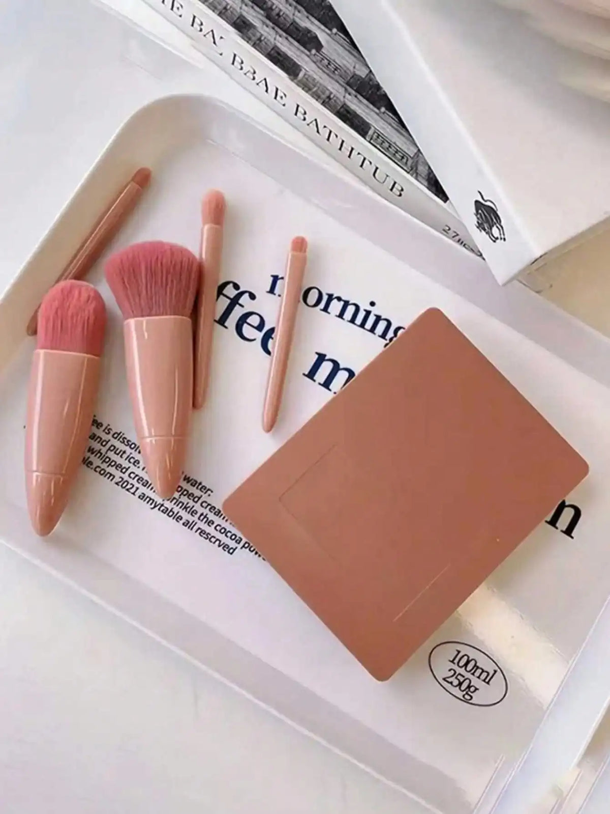 Portable Makeup Brush Set With Cosmetic Mirror Case, Eye Shadow, Foundation, Lip Brush, Concealer Makeup Tools, Gift For Women,Brush Set,Makeup Brush Kit,Make Up Brush Set,Make Up Set Complete,Makeup Brush Set,Complete Makeup