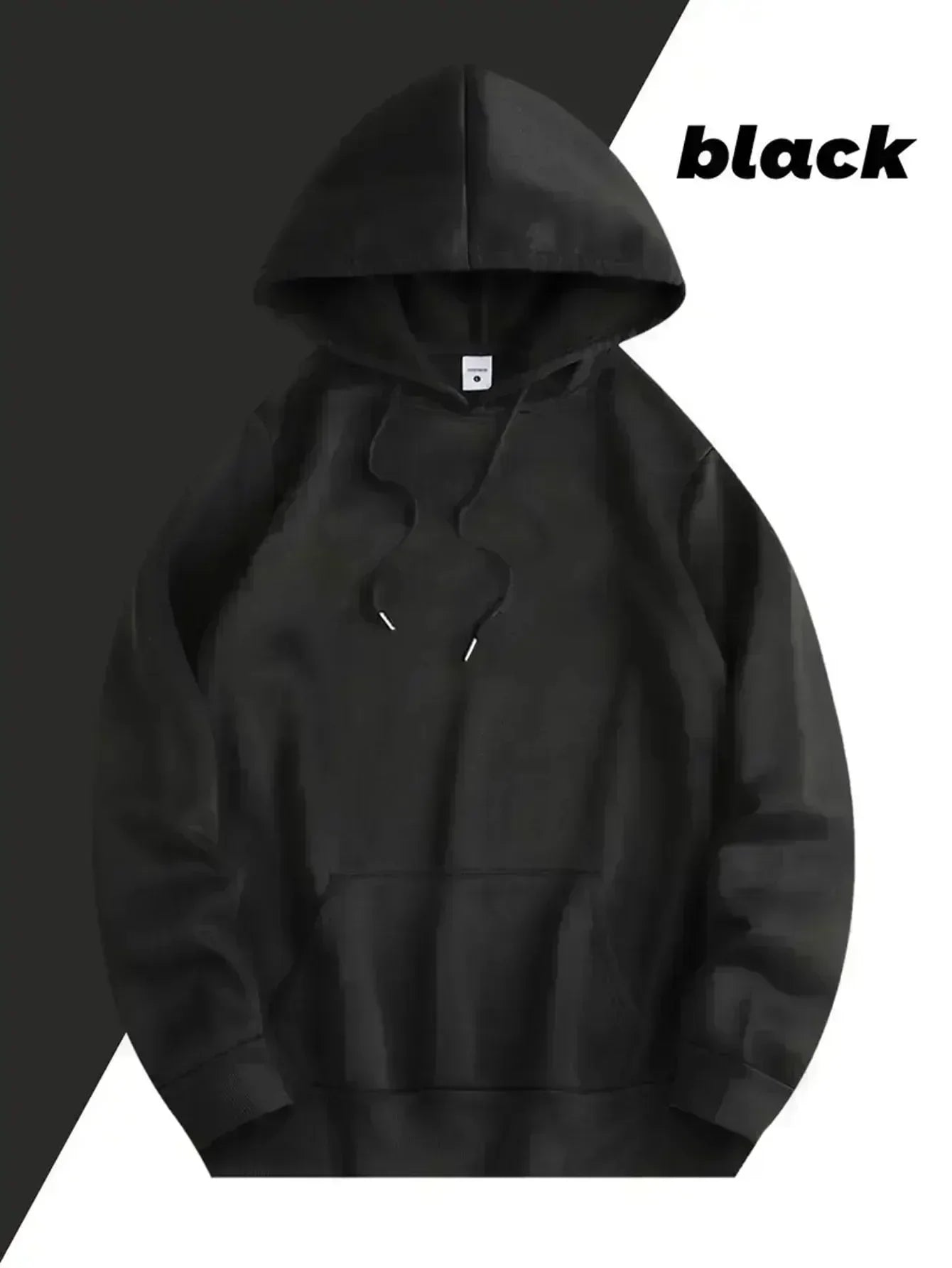 "Love is not a feeling, it's an art." Ladies' hooded sweatshirt - casual black hooded pullover with pink geometric pattern print