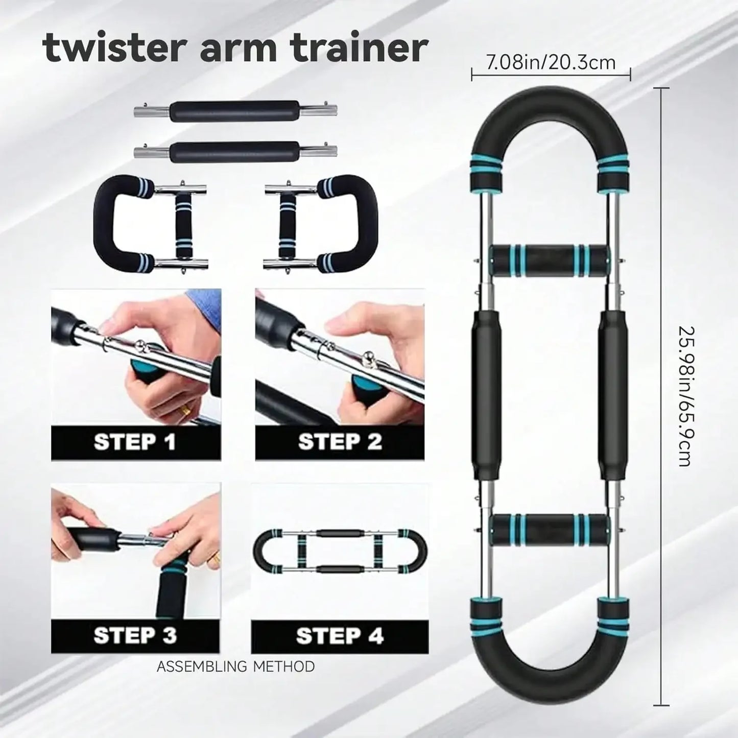 Adjustable Power Twister 60-100lbs, Spring Arm Exerciser for Chest, Forearm, Triceps, Home Fitness Trainer Kit