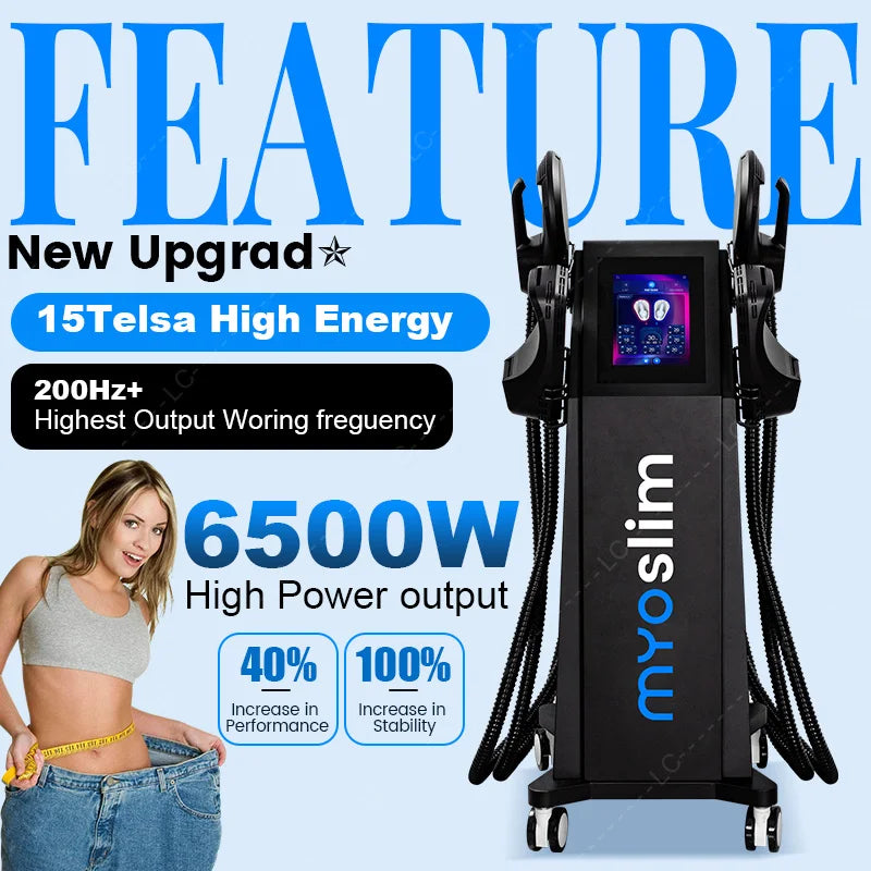 MYOslim Body Sculpt Machine 6500W 15T 200HZ EMS Neo RF Nova Muscle Building Fat Burning Weight Loss Muscle Stimulation CE