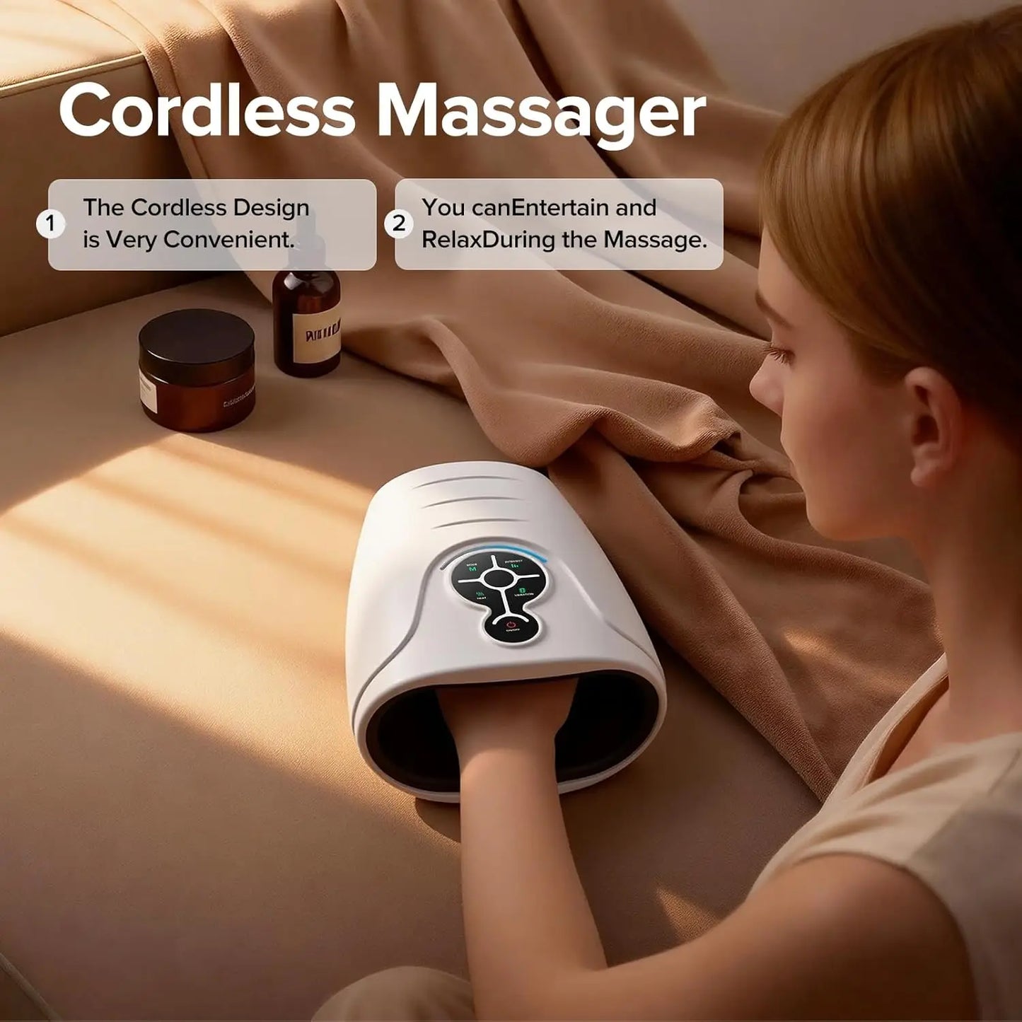 LINGTENG Hand massager, a Mother's Day gift or birthday gift for mom, hand massager with heating and pressure functions, wireless and cord-free hand massager, suitable for arthritis and carpal tunnel syndrome