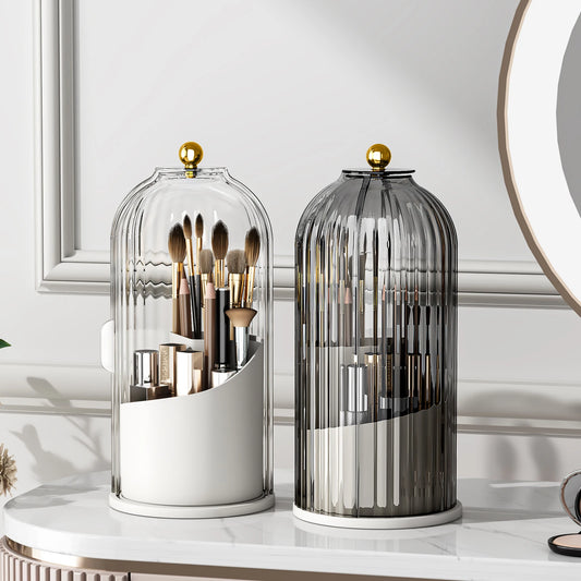YOOLENS Rotating Makeup Brush Holder Organizer With Dustproof Protective Lid
