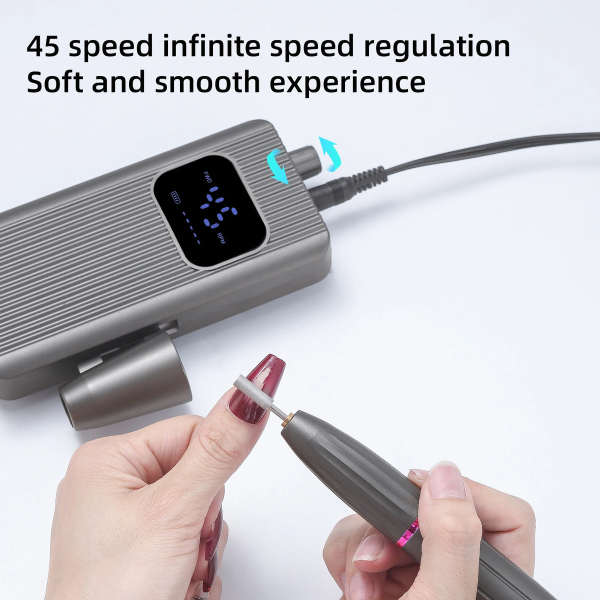 Portable Rechargeable Electric Nail Drill for Manicure and Pedicure Care