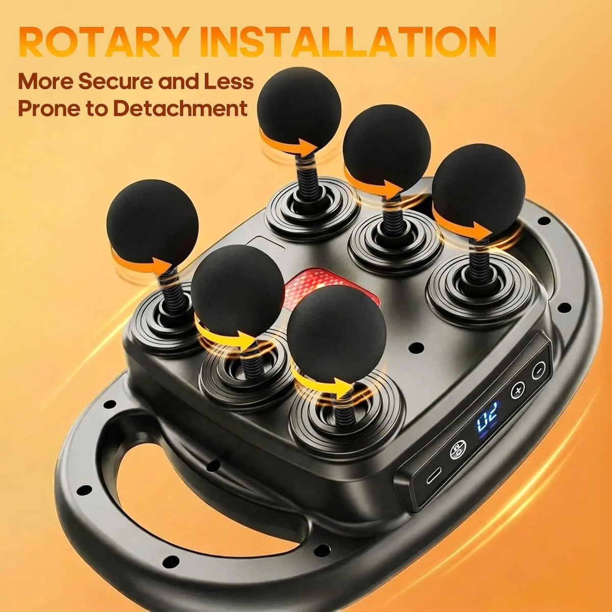 Lingteng Handheld Percussion Massage Gun With Six Interchangeable Heads