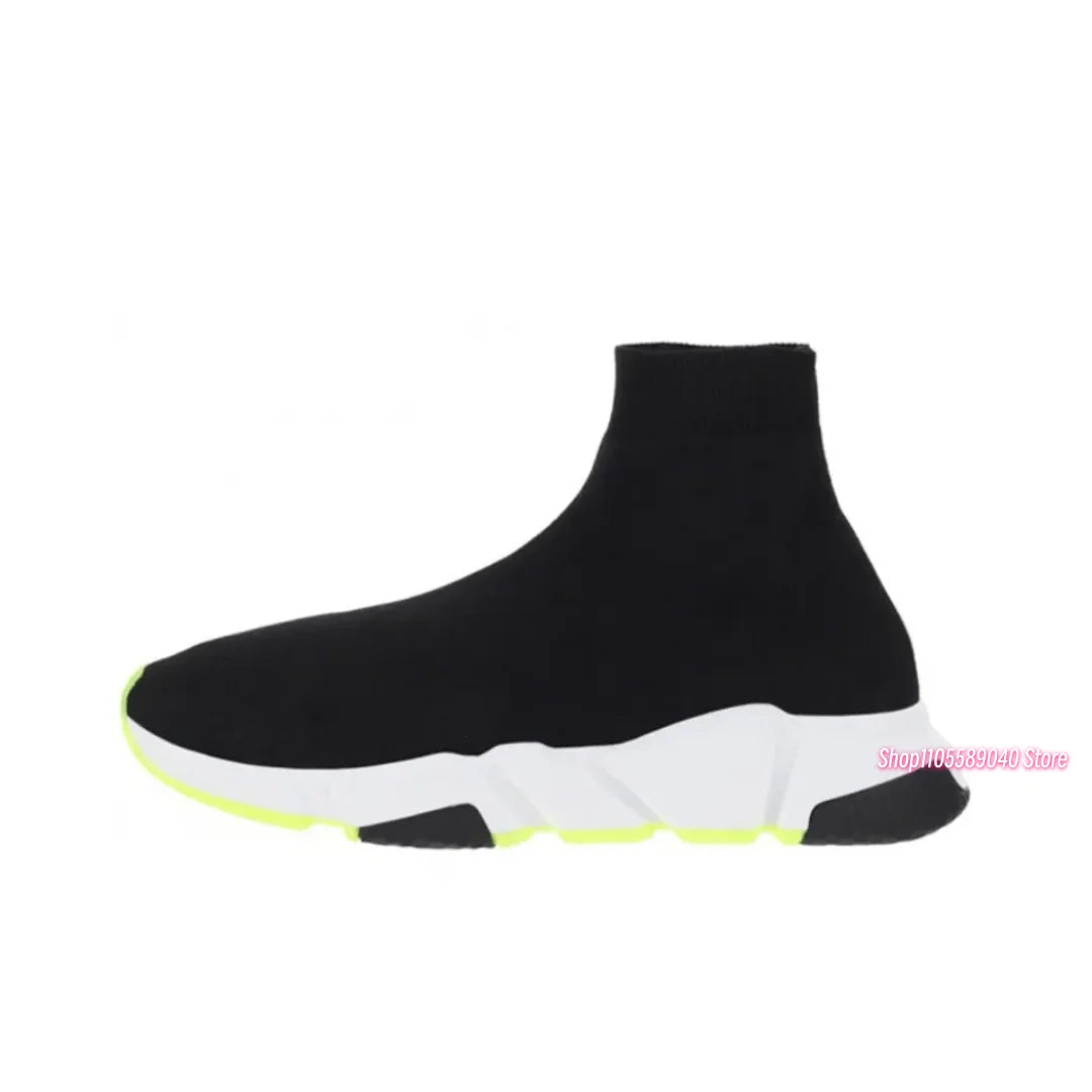 2026 Men's and women's socks, shoes, spring and autumn men's shoes, breathable and comfortable high-top socks, knitted elastic socks, shoes