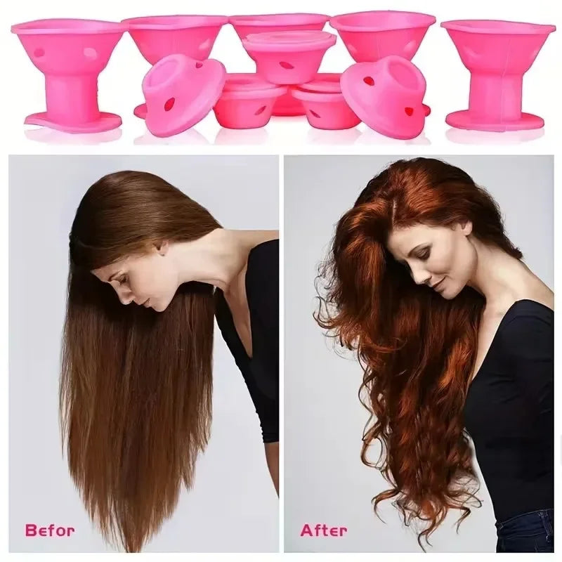 10pcs No Heat Hair Curler Mushroom Roll Set - Manual Perm Styling Tool for All Hair Types, Heatless Curling Rods for Women