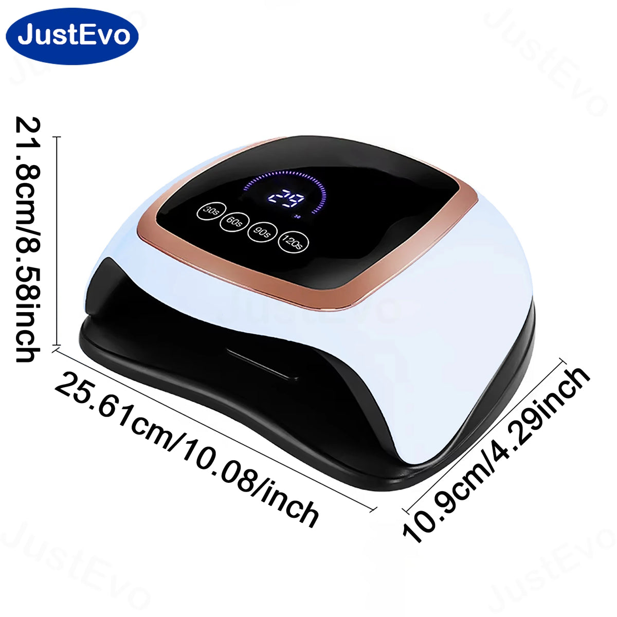 JustEvo LED Nail Lamp For Gel Polish Smart Sensor Nail Dryer With 4 Timers LCD Display Removable Base Professional Manicure Pedicure Light Machine For Home Salon DIY Nail Art Low Heat US Plug