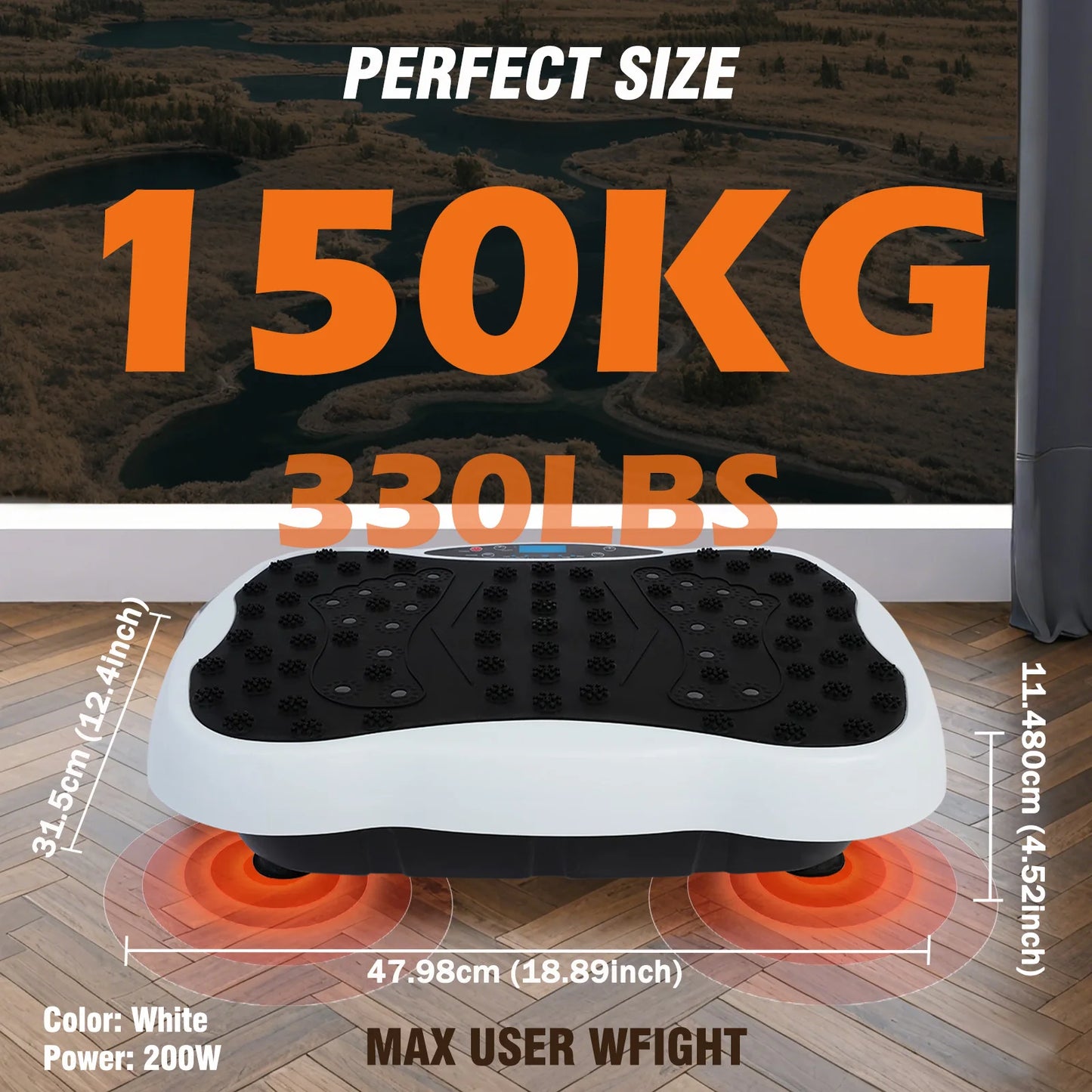 Full-Body Vibration Plate Exercise Machine With Resistance Bands