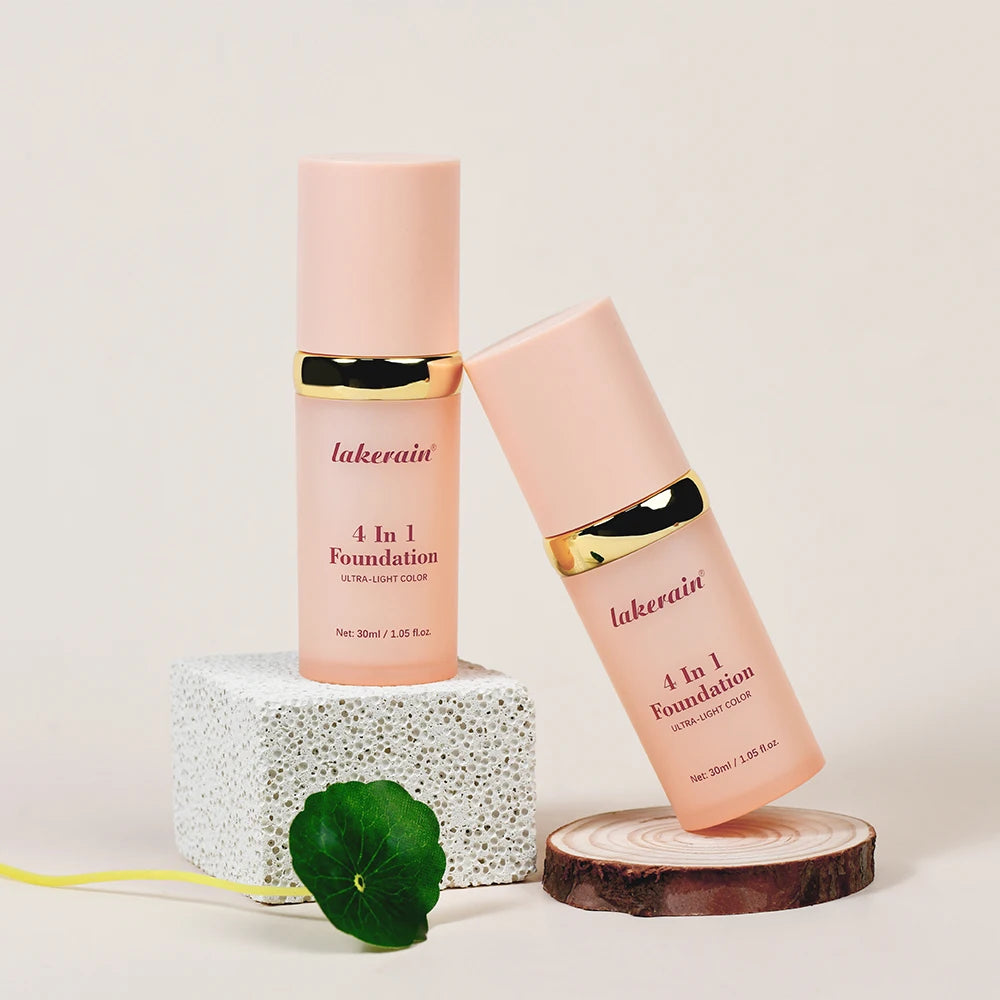 4 In 1 Color Changing Foundation Hydrating Moisturizing Long Lasting Waterproof Travel Full Coverage Makeup Base Smooth Natural Skin Tone Daily Facial Make Up Concealer Primer